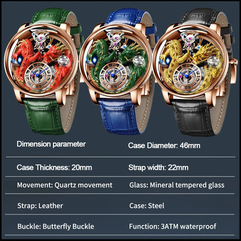 PINDU Design 2025 NEUE Herrenuhr Diamond Tourbillion Top-Marke Luxus Astronomia Quarzuhr für Herren Saphirglas wasserdichte Uhr