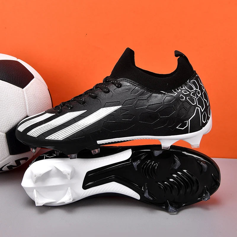 Professional Men's Ankle Football Boots Outdoor Grass Cleats Unisex Soccer Shoes Long Spikes FG Football Shoes Chuteira Society