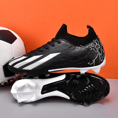 Professional Men's Ankle Football Boots Outdoor Grass Cleats Unisex Soccer Shoes Long Spikes FG Football Shoes Chuteira Society