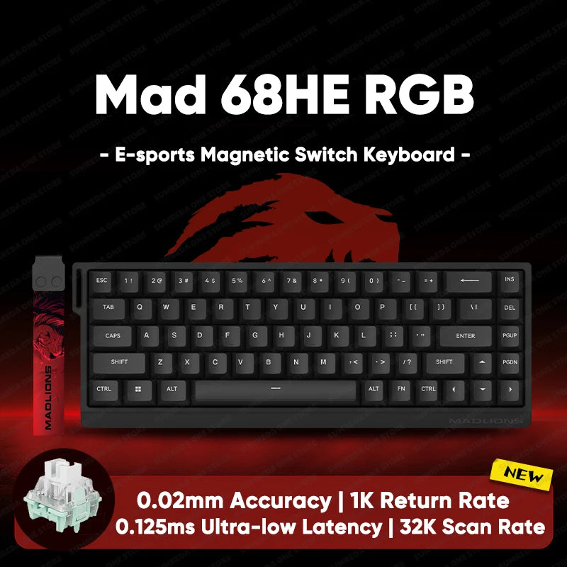 Madlions mad60he Mad60 Mad68 HE Mechanical Keyboard Magnetic Switch Mad60he Wired Game Keyboard Rapid Trigger Rgb Keyboard