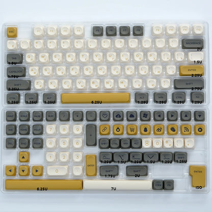 KBDiy KOA  Profile PBT Honey Milk Keycaps Russian Korean Japanese 137 Keys Caps for Mechanical Keyboard Keycap MAC for MX Switch