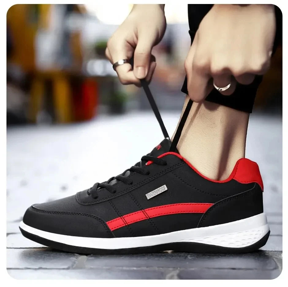 Leather Sneakers for Men, Casual Shoes, Soft Sole, Outdoor Walking Shoes, Sports, Four Seasons