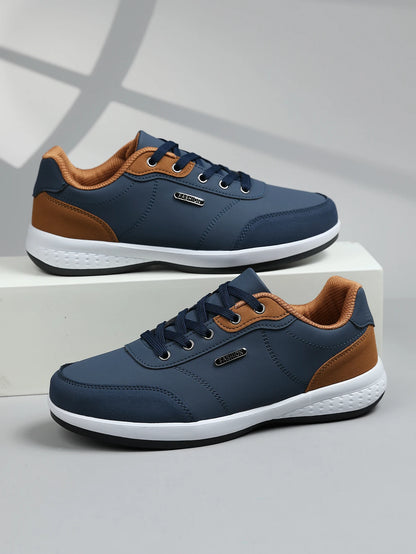 New Men's Four Seasons Waterproof Walking Shoes Casual Leather Sports Shoes Non-Slip Camping Shoes Men's Tennis Shoes