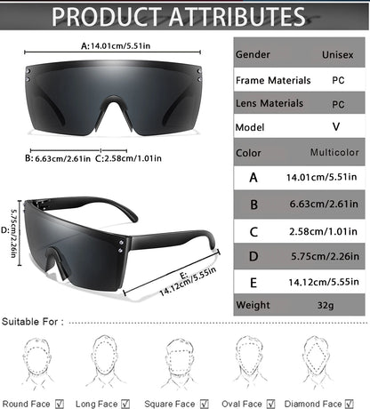 3 Pairs Fishing Sunglasses Men and Women Square Oversize Windproof Shades with UV Protection for Outdoor Cycling Hiking