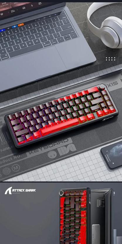 Attack Shark X65 PRO HE Magnetic Switch Keyboards 8K RT0.001mm Side Engraving Bluetooth Wireless Gaming Keyboards Windows Mac PC