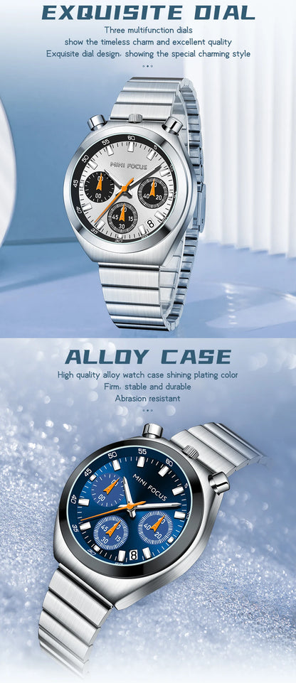 MINI FOCUS Fashion Ladies Watches Top Brand Luxury Multifunction Dial Stainless Steel Strap Elegant Quartz Women Watch Luminous
