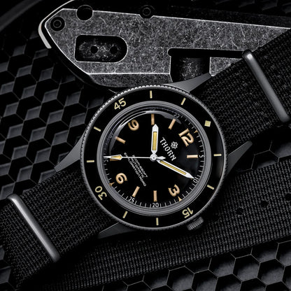 Thorn SHY033 Vintage 50-Fathoms Mechanical Watch NH35 Automatic Movement K9 Mineral Crystal 200m Waterproof Luminous Men Watch