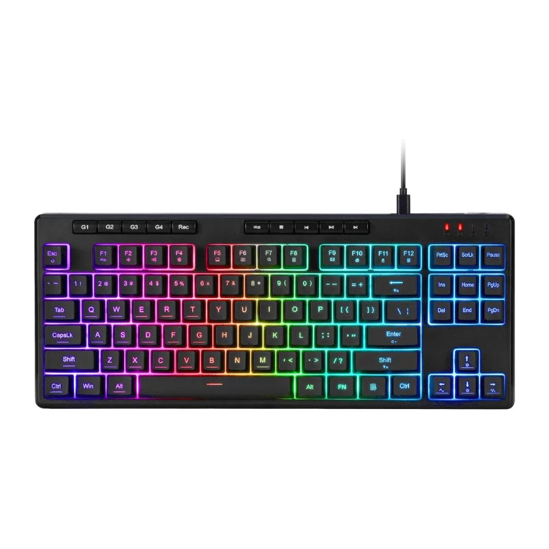 Redragon K516 Shiva TKL Wired RGB Membrane Gaming 87 Keys Mechanical-Feel Keyboard, Smooth Linear Switch