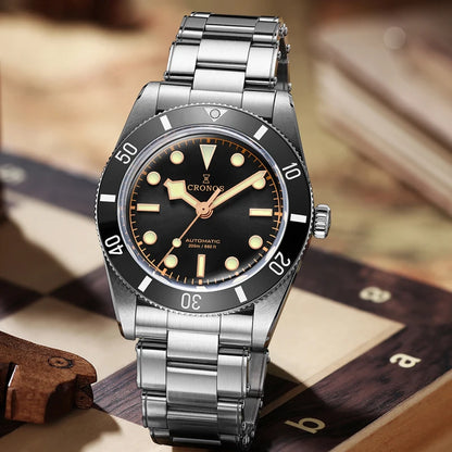 Cronos Luxury Men Watch 37mm Diver BB54 Vintage Automatic Wristwatches Female End Links Sapphire 20 Bar L6033