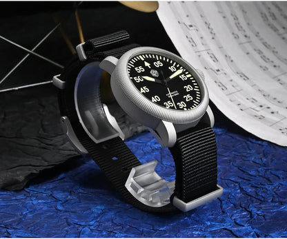 San Martin New 40mm Retro Pilot YN55 Automatic Mechanical Fashion Simple Style Men Wristwatch 100m Waterproof C3 Luminous SN0143