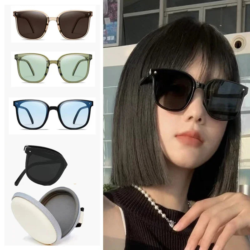 2025 New Foldable Sunglasses Portable Sunscreen UV400 Women Sunglasses Trendy Outdoor Ultra Weight Driving Glasses