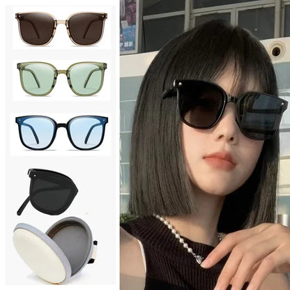 2025 New Foldable Sunglasses Portable Sunscreen UV400 Women Sunglasses Trendy Outdoor Ultra Weight Driving Glasses