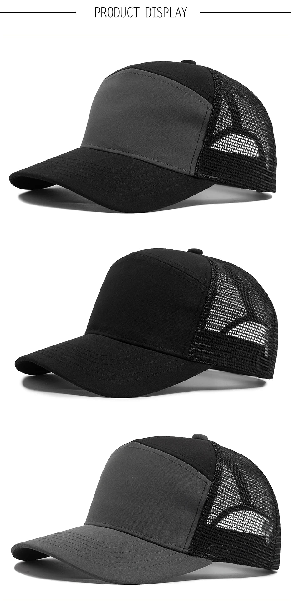 Casquette de baseball 7 panneaux d'été, casquettes en maille tendance hip-hop pour hommes, casquette de camionneur, visière, casquette à visière rigide, casquette snapback, pour femmes, unisexe, nouvelle marque tendance