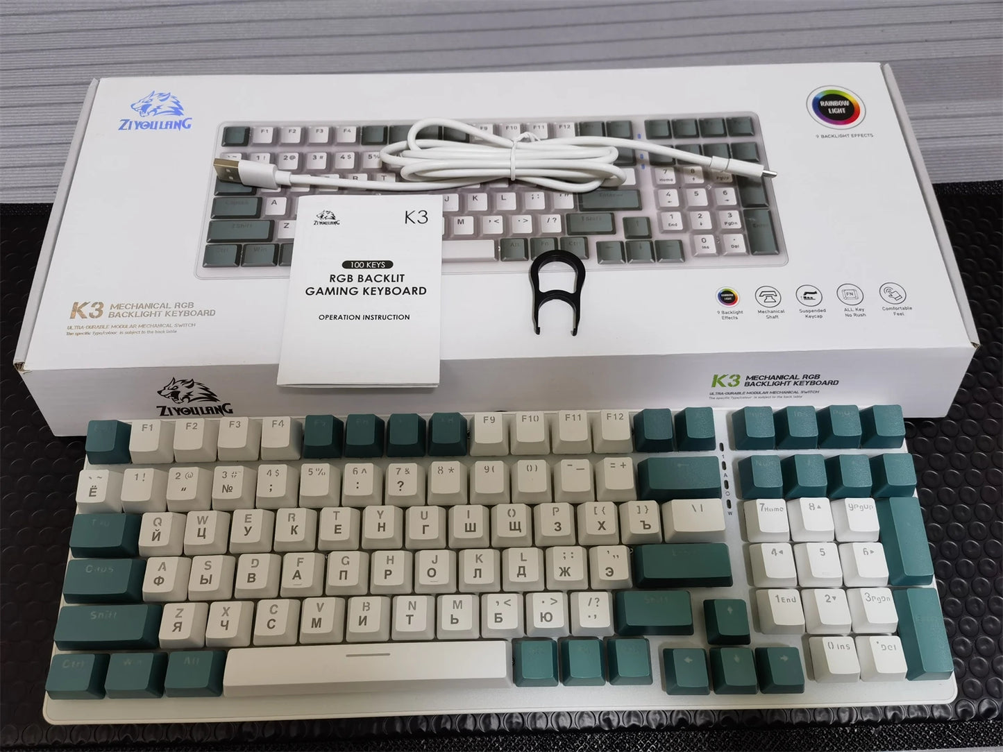 Spanish Mechanical Keyboard Spanish Russian Arabic Korean Thai Gaming Keyboard 95 Key Layout Backlight Type C With Numpad SK15