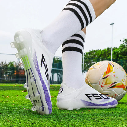 Men's Soccer Cleats Professional Football Boots Society Turf Breathable Mesh Youth Soccer Shoes Anti-Skid Male Sneakers Chuteira