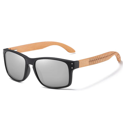 XSW Brand Design Beech wood Handmade Sunglasses Men Polarized Eyewear Outdoor Driving Sun Glasses Reinforced Hinge 5527