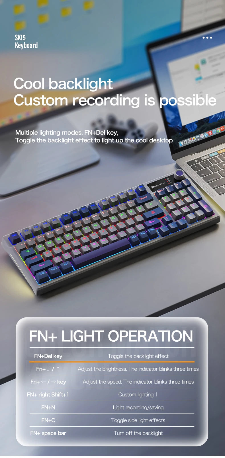 SMAILWOLF SK15 Mechanical keyboard wired full-key rollover gaming e-sports notebook office 98 keys customized in Russian