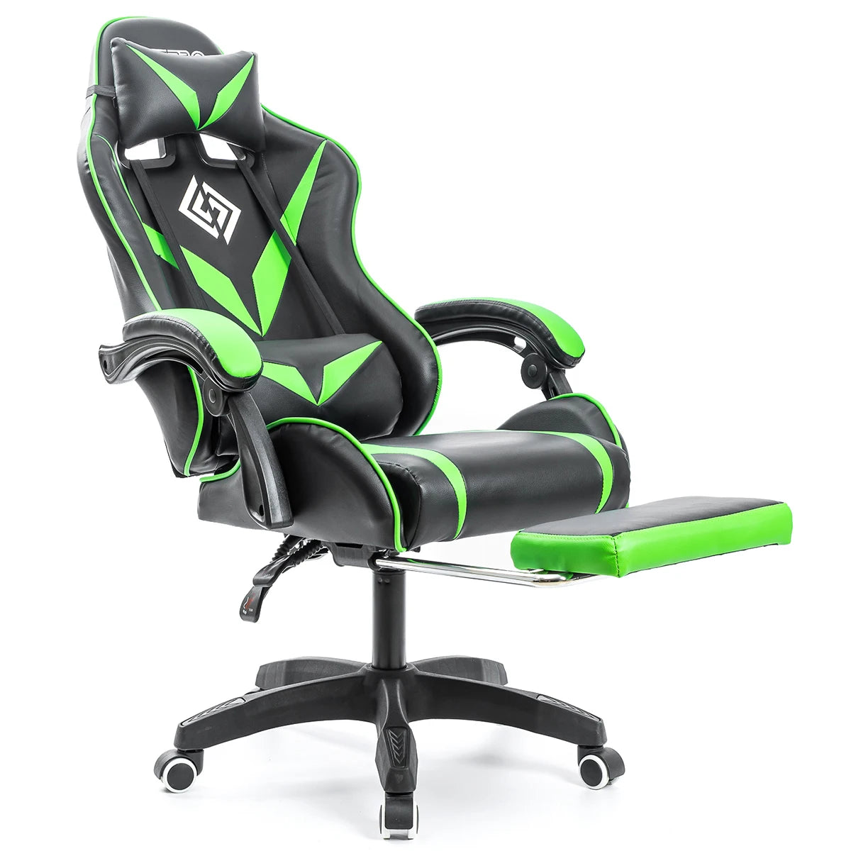 Gaming Chair with Massage Ergonomic Computer Chair Footrest and Lumbar Support Reclining PC Game Chair Adjust Armrest Headrest