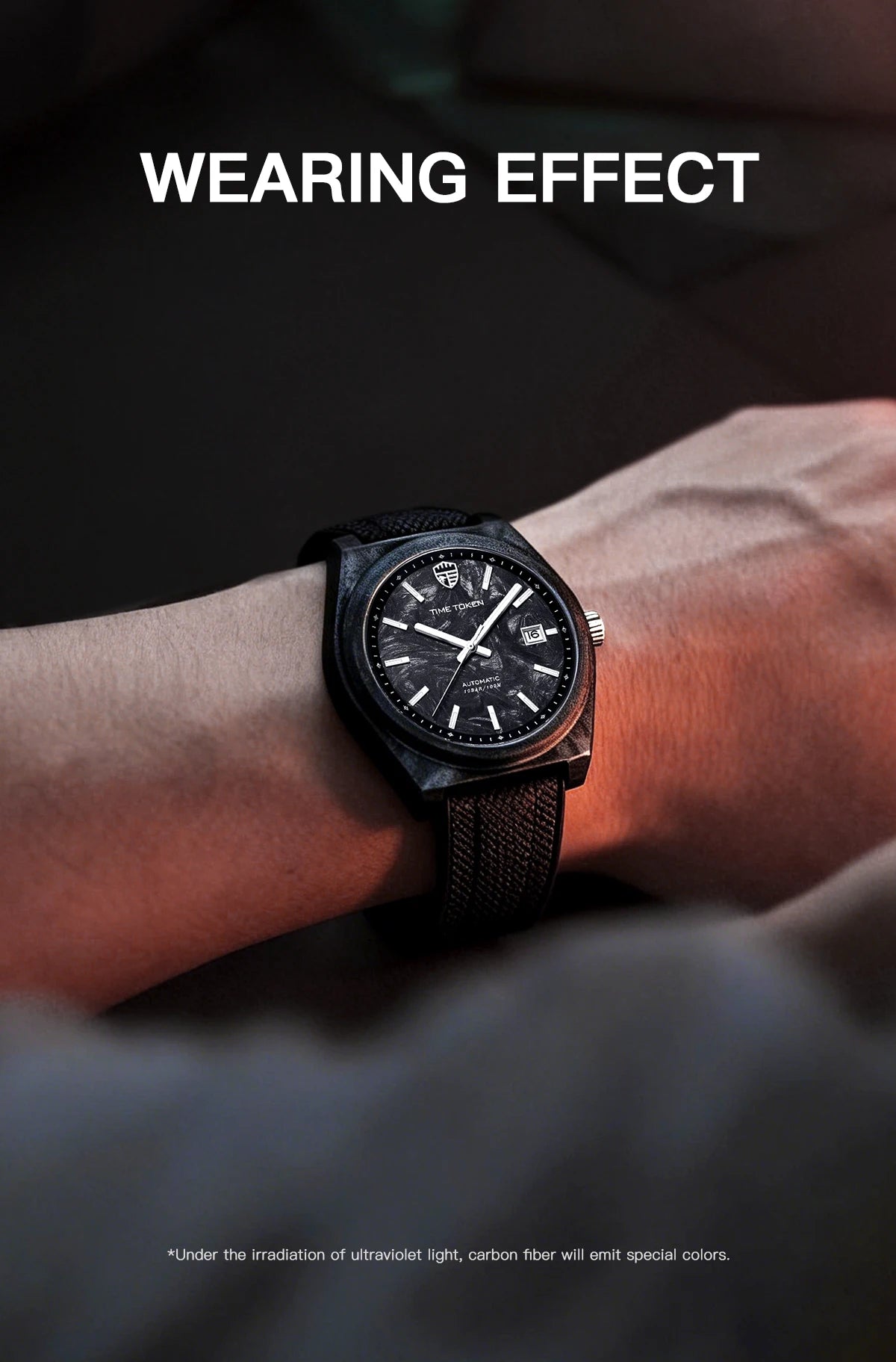 Carbon Fibre Luminous 40mm Automatic Watch Luxury 100m Waterproof Diver Watches automatic Men Watch Japan Miyota 8215 Movement