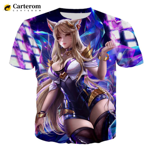 Sexy Akali 3D Print T-shirt League Of Legends T Shirt Men Women Fashion Casual Harajuku Style Tshirt Streetwear Cool Tops