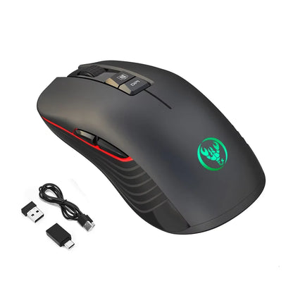 Rechargeable USB Wireless Mouse Right Hand Type-c Mouse for Laptop Computer Slient Click Backlit Gaming Mouse 3600cpi