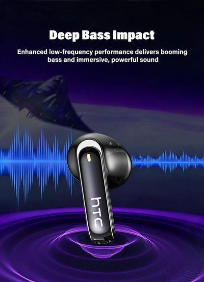 HTC NE70 Bluetooth Earphones Touch Screen TWS in-Ear Wireless Headphones AI Translator Noise Reduction Earbuds Game Heatset