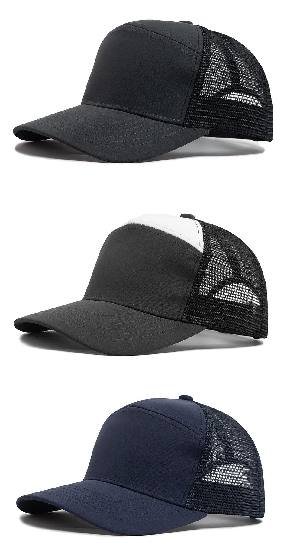 Casquette de baseball 7 panneaux d'été, casquettes en maille tendance hip-hop pour hommes, casquette de camionneur, visière, casquette à visière rigide, casquette snapback, pour femmes, unisexe, nouvelle marque tendance