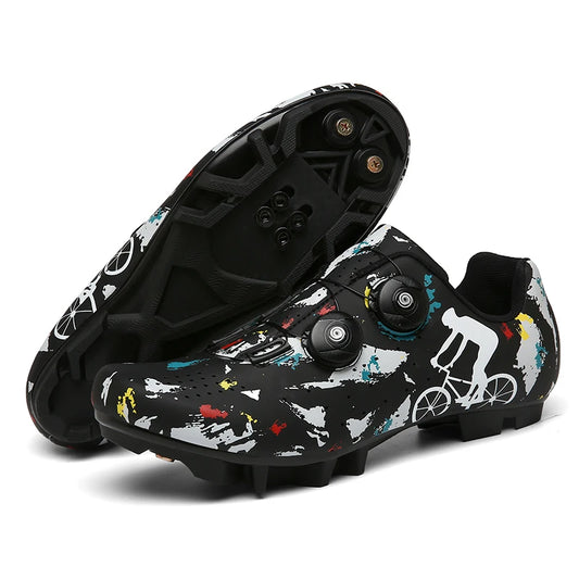 Cycling Sneakers MTB Men's Sports Dirt Bike Shoes SPD Pedal Mountain Bicycle Footwear Speed Racing Flat Off-Road Cycling Shoes