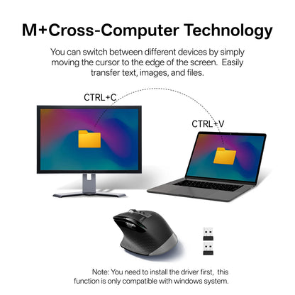 Rapoo New MT710L Multi-mode Rechargeable Wireless Bluetooth Mouse Ergonomic 4000 DPI Support Up to 4 Devices Office Mice
