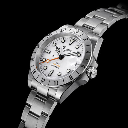 SEESTERN GMT Retro Watch for Men NH34 Automatic Movement Mechanical Wristwatches Sapphire Crystal Fine-tuning Pull Button S436