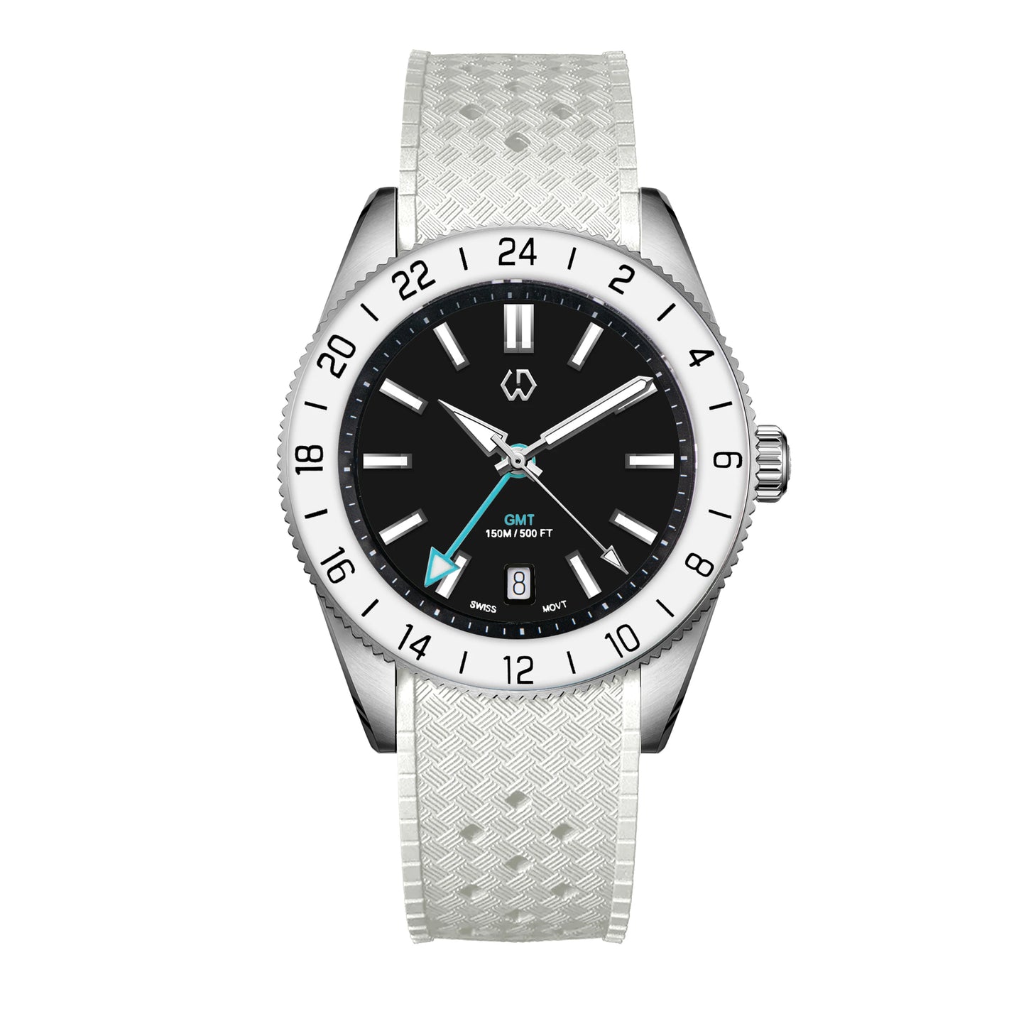 Comes With Rubber Strap Man's Automatic Watch Quartz Swiss Movement BGW9 Luminous Bezel 4-Pin GMT 150 Meters Waterproof Diving