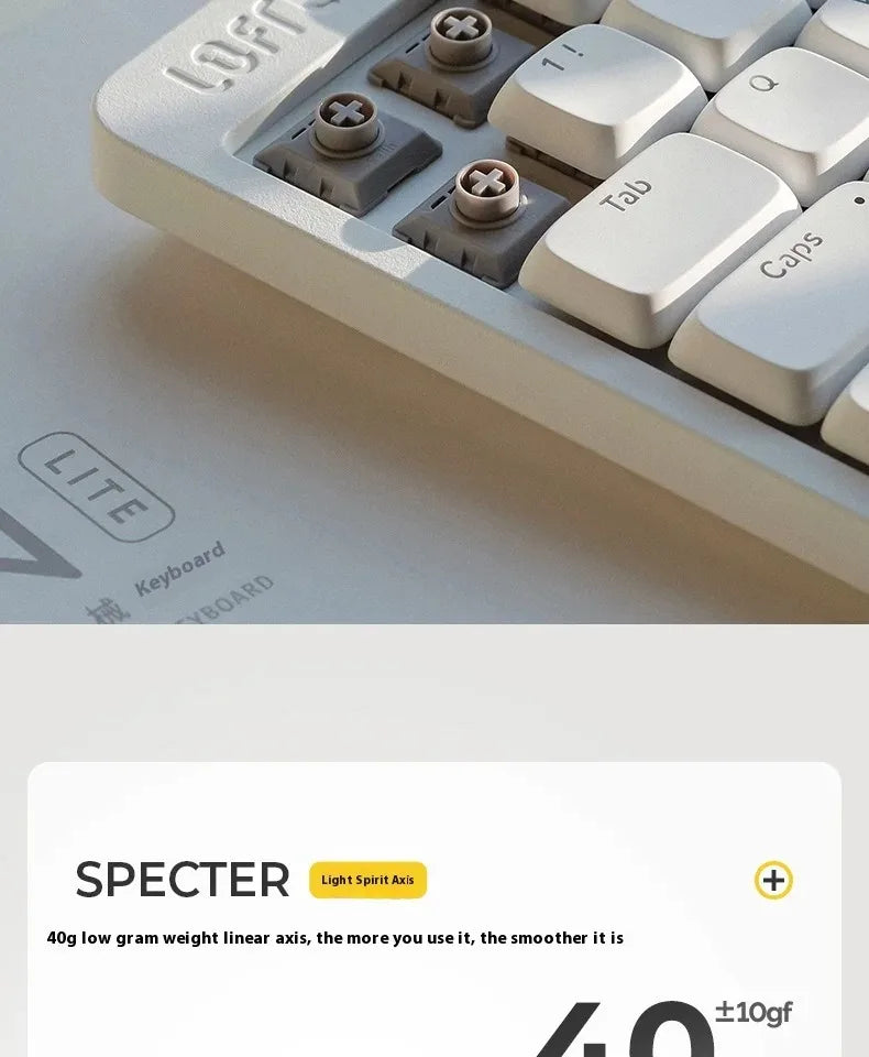 Lofree Flow Lite Wireless Mechanical Keyboard&PU Bag Lighter&Silenter POM Switch 2.4G Bluetooth&Wired Office Typing Gasket 84key
