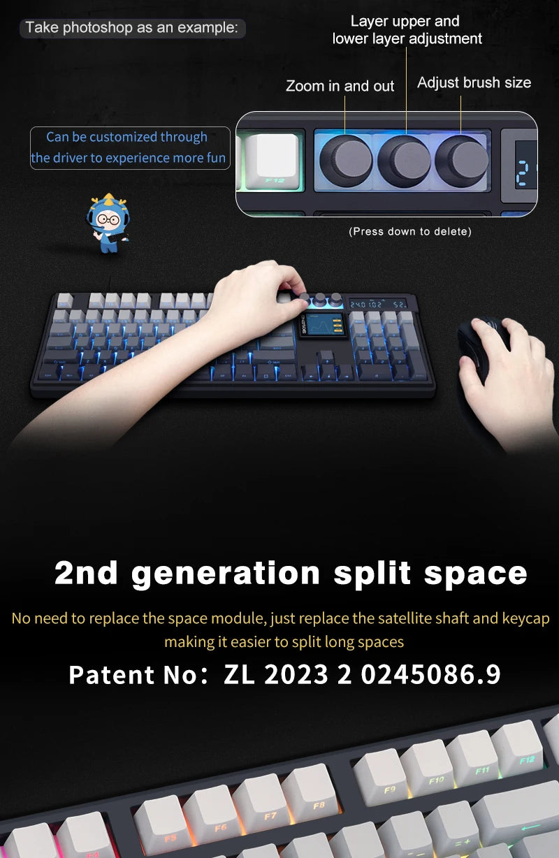 SKYLOONG GK104 Pro Wireless Mechanical Keyboard 100% Custom Keyboard Hot-Swapp Low-noise Switch for PC Gamer office Accessoies