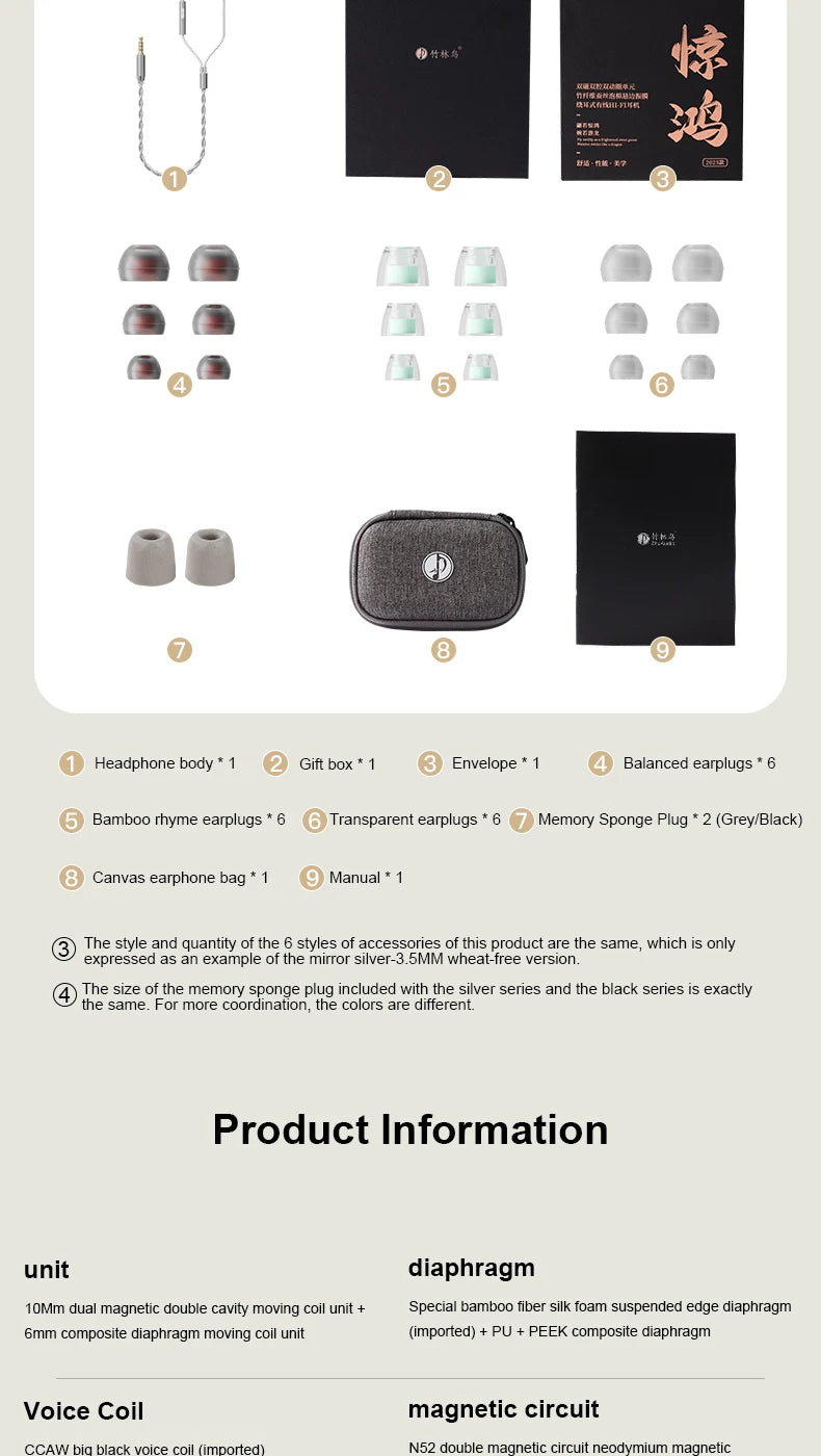 Zhulinniao JingHong Z3 2025 High-Fidelity In-Ear HiFi Earphones Dual Dynamic Drivers Metal Music Monitor Customizable Audio