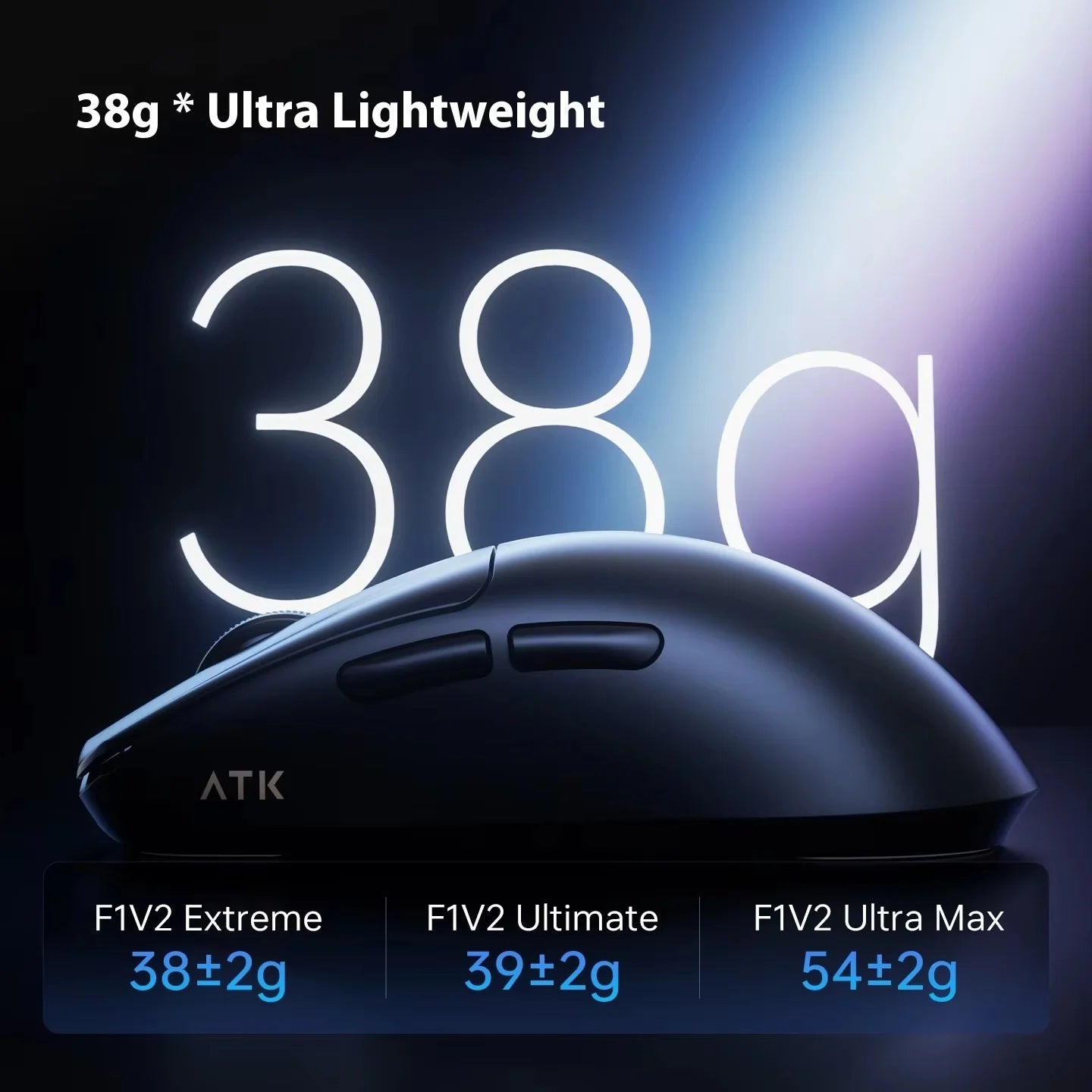 Bezdrátová herní myš ATK F1 V2 Ultra MAX Tri-mode PAW3950 Double 8k, lehká ergonomická e-sportovní myš, vlastní PC příslušenství