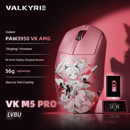 VALKYRIE VK M5 PRO Wireless Mouse Dual 8K Intelligent Display Screen Receiver Ergonomic Lightweight Low Latency Gaming Mouse