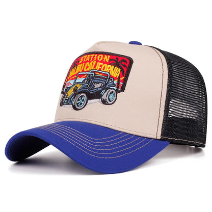 Trendy Eagle Embroidery Baseball Cap Men Women Summer Breathable Mesh Snapback Trucker Hat