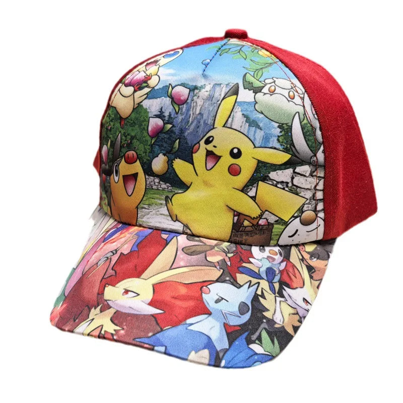 Kreslená baseballová čepice s motivem Pokémona Pikachu, nastavitelná, Pokemon Cosplay, Hip Hop, pro děti, dívky i chlapce, anime postavičky, hračky, dárky pro děti
