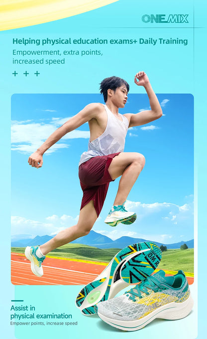 ONEMIX Carbon Fiber Plate Running Shoes Traction Shock Absorption Sneakers Professional Marathon PB Racing Sports Trainers Shoes