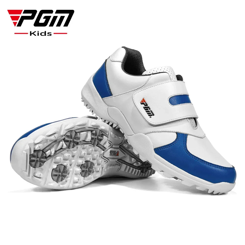 PGM Children Girls Boys Golf Shoes Anti-Skid Leather Outdoor Kids Sneakers Sports Shoes XZ054