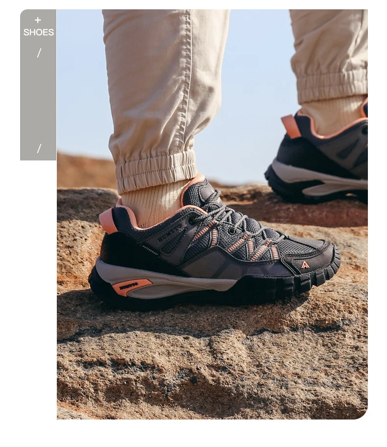 HUMTTO Hiking Shoes for Women Wear-Resistant Outdoor Women's Sports Shoes Lace-Up Climbing Trekking Sneakers Woman 110609B