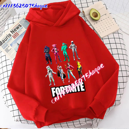 New Fortnite Kids Sweatshirts Cartoon Game Character Printed Hoodie Autumn Casual Children’s Tops Winter Baby Boys Clothing