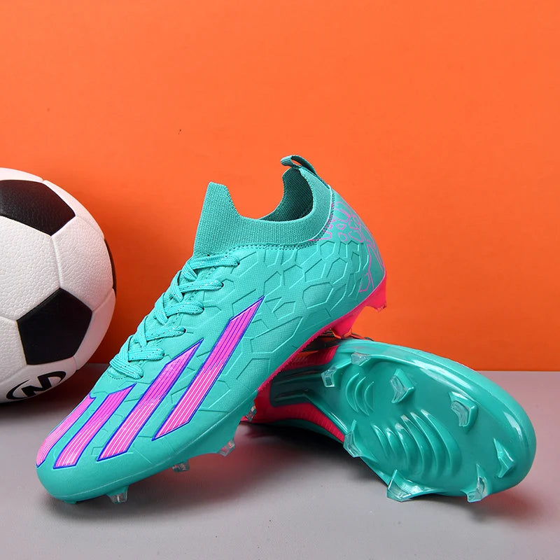 Professional Men's Ankle Football Boots Outdoor Grass Cleats Unisex Soccer Shoes Long Spikes FG Football Shoes Chuteira Society