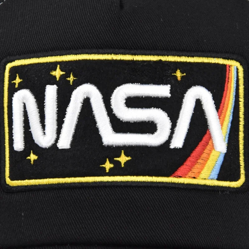 3D-premium baseballkasket med NASA-broderi, sommerkasket i farveblokke med mesh, casual duckbill-kasket til mænd og kvinder til udendørs brug