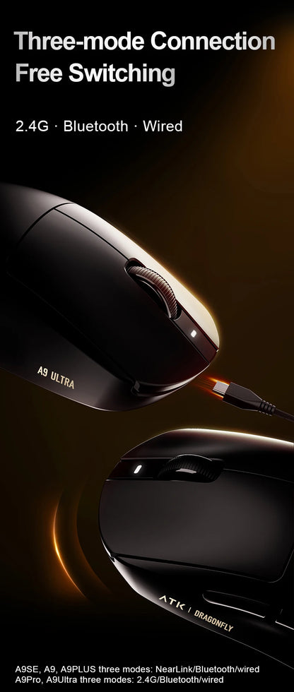 ATK Dragonfly A9 SE Plus Pro Max Ultra Wireless Gaming Mouse NearLink Ultra-lightweight Tri-mode Dual 8K Ergonomic E-sports Mice