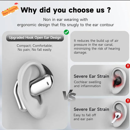 UYUXIO OWS Real Time Translation Earbuds with 144 Languages AI Translating Earphone with LCD Touch Screen Ear Buds Headphone