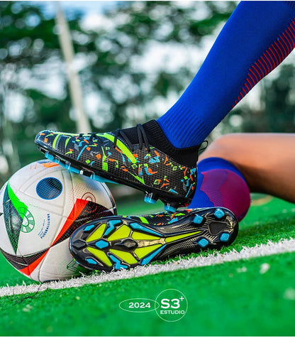 Ghete de fotbal profesionale pentru bărbați, din plasă respirabilă, crampoane antiderapante, sneakers rapizi la modă pentru gazon artificial, pantofi de fotbal pentru bărbați