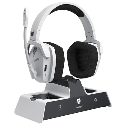 NUBWO G06 Dual Wireless Gaming Headphones 2.4GHz Bluetooth 5.3 Headsets Gamer with Microphone for PS5, PS4, PC, Mobile, Switch