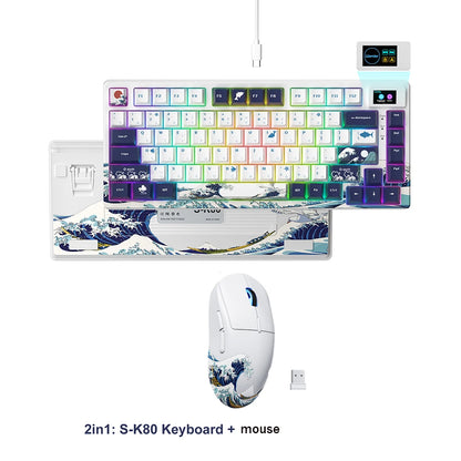 Womier SK80 Green 75% Keyboard with Color OLED Display Mechanical Gaming Keyboard Gasket Mounted RGB Hot Swap Custom Keyboard