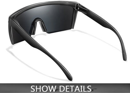 3 Pairs Fishing Sunglasses Men and Women Square Oversize Windproof Shades with UV Protection for Outdoor Cycling Hiking